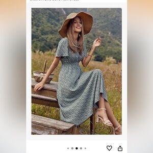 Floral Green Midi Dress